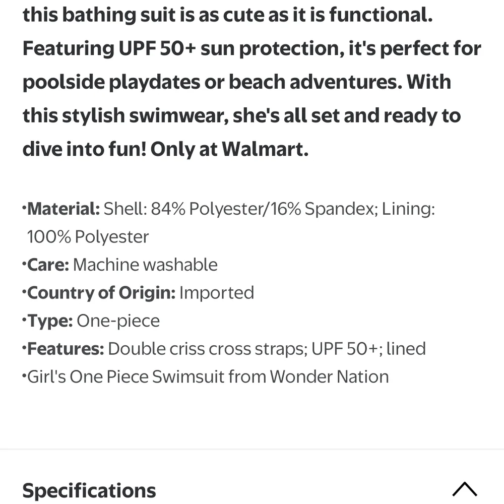 Wonder Nation Kids Pink and Blue One Piece Swimsuit